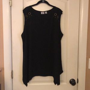 Black poly/spandex sleeveless top